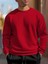 Erkek Kırmızı Oversize Bisiklet Yaka Sweatshirt 1