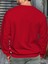 Erkek Kırmızı Oversize Bisiklet Yaka Sweatshirt 2