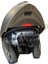 Motorsiklet Kask Crn Mat Siyah-Gri Çene Açılır-Tam Kask Vizörlü ve Intercom Takma Yuvalı 3