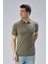 Erkek Haki %100 Pamuk Polo Yaka Kısa Kollu Triko Kazak TRIST-7107 1