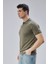 Erkek Haki %100 Pamuk Polo Yaka Kısa Kollu Triko Kazak TRIST-7107 2
