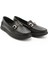 Kadın Siyah Tokalı Rok Hakiki Deri Comfort Loafer 2