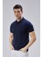 Erkek Lacivert %100 Pamuk Polo Yaka Kısa Kollu Triko Kazak TRIST-7107 3