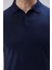 Erkek Lacivert %100 Pamuk Polo Yaka Kısa Kollu Triko Kazak TRIST-7107 5