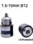 1.5-10MM B12 1 Adet 1.5-10MM B12 3/8 Konu Matkap Chuck Dönüşüm Matkap Chuck 1/2 M12X1.25 Anahtarı Elektrikli Matkap Anahtarsız 3 Çeneli Chuck (Yurt Dışından) 1