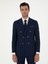Erkek Lacivert Slim Fit Çizgili Yün Takım Elbise 50284848-VR033 3