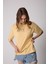 Kadın T-Shirt Sarı Culture Nakışlı Oversize Basic - 2508 2