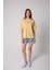 Kadın T-Shirt Sarı Culture Nakışlı Oversize Basic - 2508 3