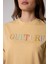 Kadın T-Shirt Sarı Culture Nakışlı Oversize Basic - 2508 5