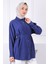 Lacivert Bel Kuşaklı Gömlek 1