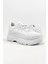 Yüksek Tabanlı Kadın Spor Ayakkabı 6 cm - Beyaz 4
