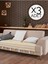 Liva Ponponlu Sarı 3 Adet Koltuk Örtüsü 115X200 cm Kanepe Divan Çekyat Berjer Örtüsü Püsküllü 1