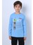 Erkek Çocuk Uzun Kollu Tshirt Stay True Baskılı Bisiklet Yaka E29 4