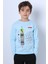 Erkek Çocuk Uzun Kollu Tshirt Stay True Baskılı Bisiklet Yaka E29 4