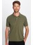 Erkek 5'li Paket Siyah-Beyaz-Lacivert-Haki-Gri Slim Fit Dar Kesim Pamuklu Düz Pike Polo Yaka Tişört 5