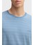 Çizgili Pamuk Relaxed Fit Bisiklet Yaka T Shirt Erkek T Shirt 50499334 462 4