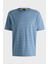 Çizgili Pamuk Relaxed Fit Bisiklet Yaka T Shirt Erkek T Shirt 50499334 462 5