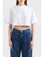 Pamuk Regular Fit Bisiklet Yaka Crop T Shirt Bayan T Shirt EW000897 AF12573 U0002 1