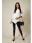 Beyaz 3/4 Kollu Katmanlı Oversize Kadın Bluz 3