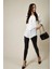 Beyaz 3/4 Kollu Katmanlı Oversize Kadın Bluz 4