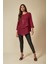 Bordo 3/4 Kollu Katmanlı Oversize Kadın Bluz 3