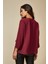 Bordo 3/4 Kollu Katmanlı Oversize Kadın Bluz 4