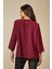 Bordo 3/4 Kollu Katmanlı Oversize Kadın Bluz 5
