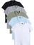 Erkek 5'li Paket Siyah-Gri-Haki-Mavi-Beyaz Slim Fit Dar Kesim Pamuklu Düz Pike Polo Yaka Tişört 1