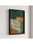 Soyut Kedi Çizimli Doğal Ahşap Çerçeveli Duvar Tablosu 2