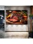 Baharatlı Biftek Pişmiş Kızarmış Et Izgara Mangal Sığır Dana Inek Kasap Dükkanı Yatay Kanvas Tablo 1