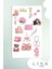 Pembe Sticker Set Sevimli Coffe Pink Doktor Set Ajanda Bullet Journal Için Uygun Set 1