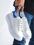 Hakiki Deri Sneaker Beyaz-Mavi Erkek Sneaker Spor Ayakkabı 3