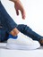 Hakiki Deri Sneaker Beyaz-Mavi Erkek Sneaker Spor Ayakkabı 4