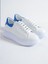 Hakiki Deri Sneaker Beyaz-Mavi Erkek Sneaker Spor Ayakkabı 5