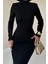 Siyah Eteği Garnili Triko Elbise 3