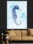 Deniz Atı ve Mavi Motifler Dekoratif Kanvas - Mdf Ahşap Tablo 1