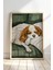 Soyut Köpek Sanat Baskısı Ahşap Çerçeveli köpek Duvar tablosu 1