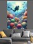 Renkli Mercanlar ve Dalgıç Dekoratif Kanvas - Mdf Ahşap Tablo 4