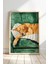 Soyut Golden Retriever Sanat Baskısı Ahşap Çerçeveli duvar tablosu 1