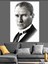 Siyah Beyaz Mustafa Kemal Atatürk Dekoratif Kanvas - Mdf Ahşap Tablo 1