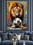 Aslan ve Futbol Topu Dekoratif Kanvas - Mdf Ahşap Tablo 3