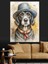Şapkalı Köpek Dekoratif Kanvas - Mdf Ahşap Tablo 4