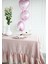 Buldan Keten Fırfırlı Vintage Pastel Pembe Masa Örtüsü 5