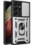Samsung Galaxy S23 Ultra Sürgülü Kamera Koruyucu Metal Halka Ayaklı Stand Çizilmez Kılıf Case 2