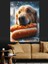 Hotdog Yiyen Köpek Dekoratif Kanvas - Mdf Ahşap Tablo 4