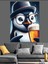 Bira Içen Gözlüklü Penguen Dekoratif Kanvas - Mdf Ahşap Tablo 1