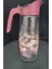 London Keep Life Healthy Glassware Seri Koyu Pembe 1,5lt Sürahi Bas Aç Kapaklı Cam Desenli 1 Adet 1