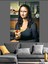 Pizza Yiyen Mona Lisa Dekoratif Kanvas - Mdf Ahşap Tablo 1