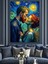 Van Gogh Tarzında Öpücük Dekoratif Kanvas - Mdf Ahşap Tablo 4