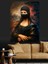 Kar Maskeli Mona Lisa Dekoratif Kanvas - Mdf Ahşap Tablo 4